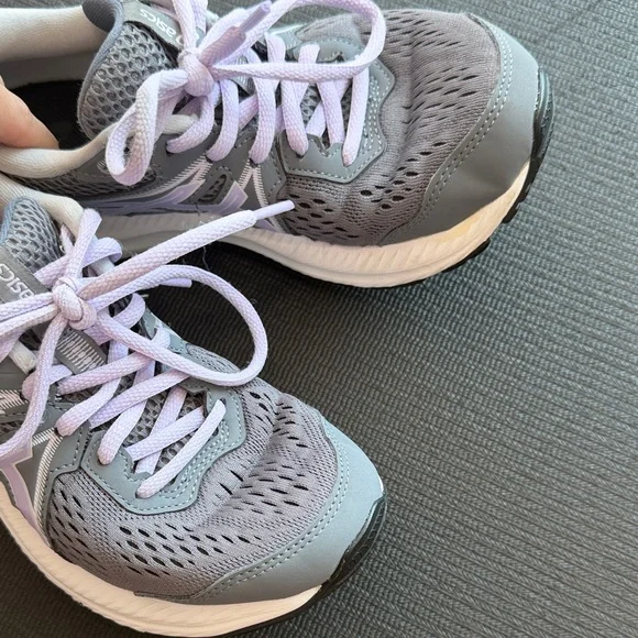 Asics Women's Gray and Lavender Athletic Shoes - Picture 5 of 6